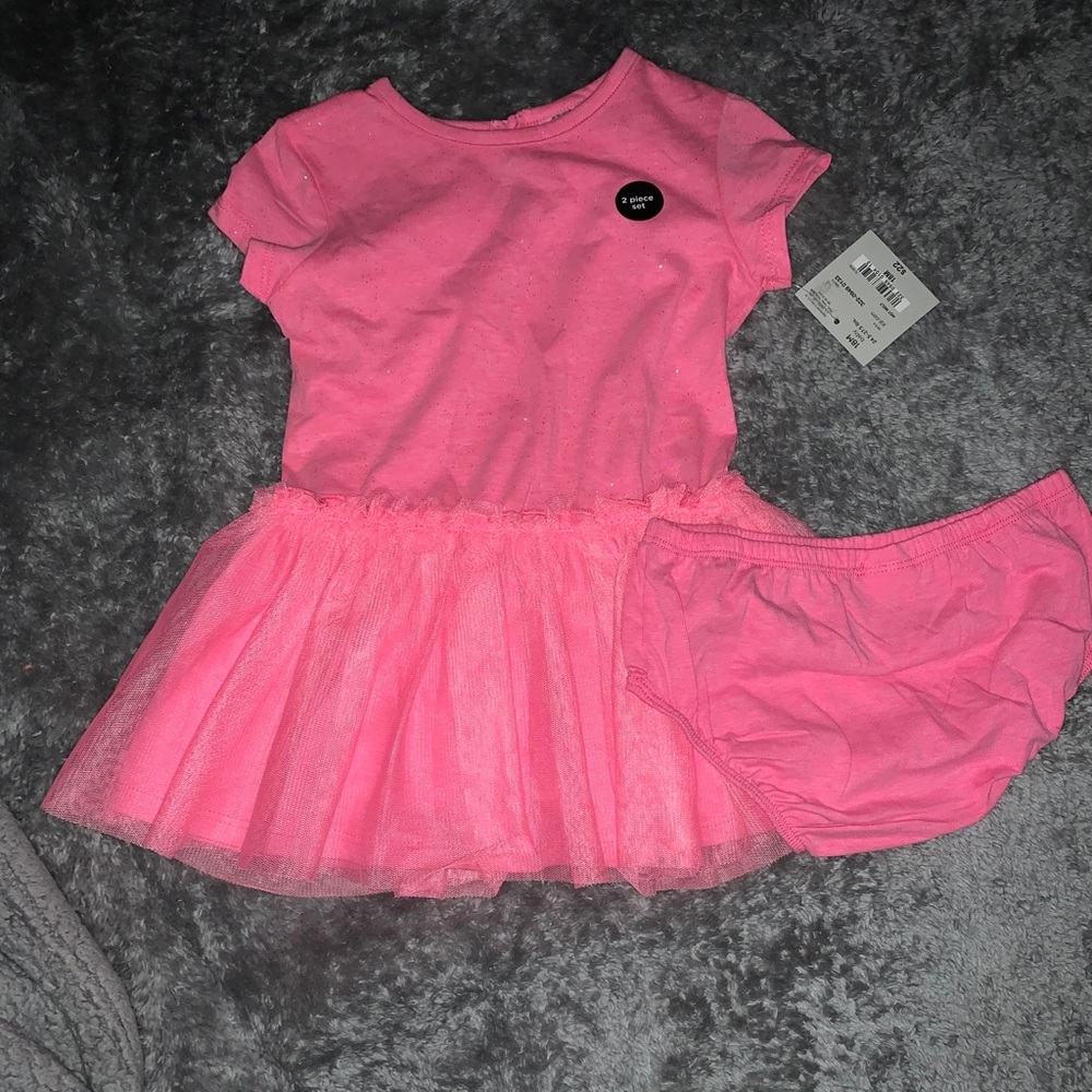 Pink dress with diaper cover